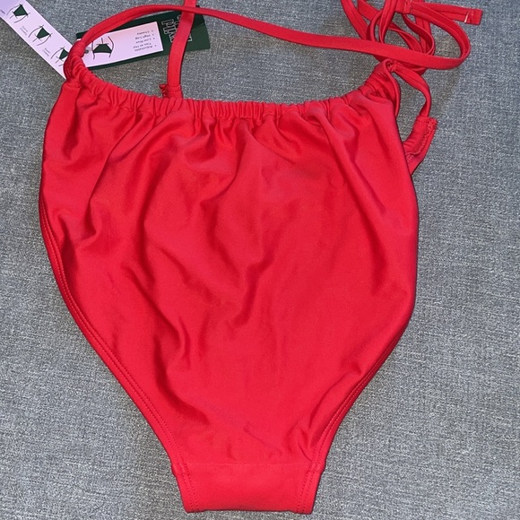Wild Fable Side-Tie Scoop Front High Leg Adjustable Red Bikini Bottom - Picture 6 of 8